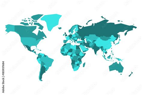 Fototapeta Polityczna Mapa świata Uproszczona Mapa Wektorowa W