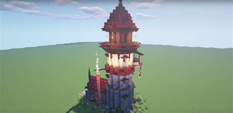Minecraft Red Roof Wizard Tower Ideas And Design