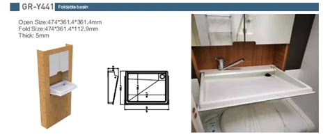 Rvs Caravan Campers Traveling Trailers Acrylic Plastic Foldable Folding Sink With Shower Head