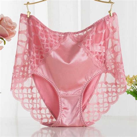 womens panties plus size women sexy lace comfortable high waist satin for underwear ladies