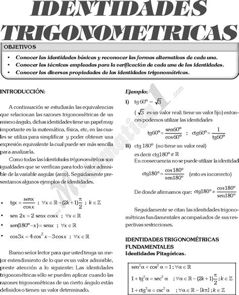 Rubi Os Identidades Trigonometricas Ejercicios Resueltos E Identidades Trigonometricas