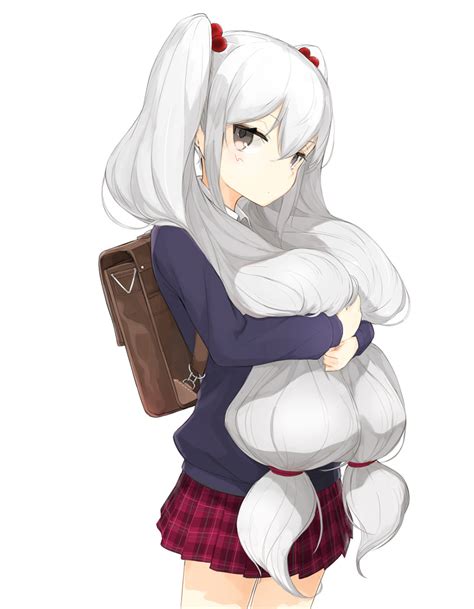 Download Cute Anime Girl White Hair Original Wallpaper