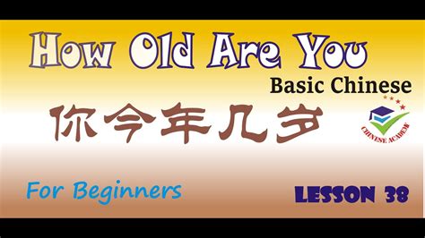Basic Chinese For Beginners How Old Are You In Chinese Lesson 38