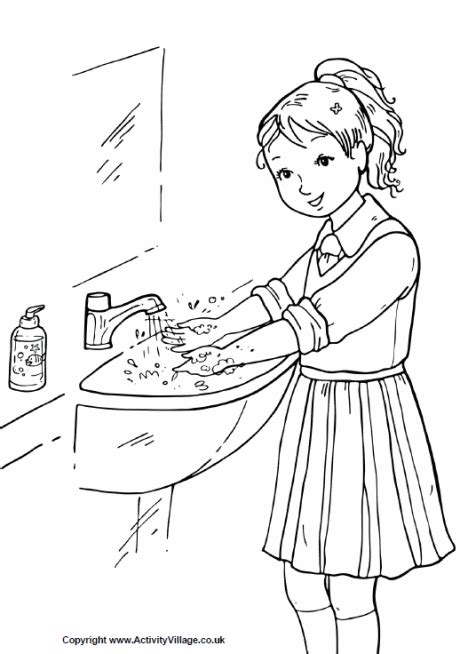 The handwashing coloring book is a fun way for your children of all ages to develop creativity, focus, motor skills, and color recognition. Wash your hands coloring page, girl washing her hands ...