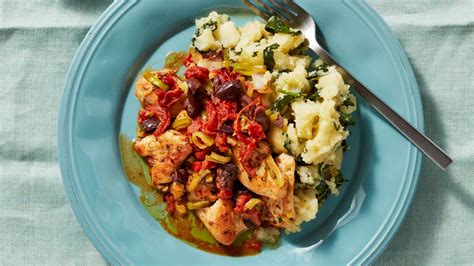 Greek Chicken With Olive Oil And Garlicky Spinach Potatoes Recipe