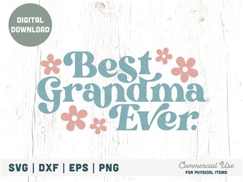 Best Grandma Ever Svg Cut File Retro Grandma Svg For Etsy