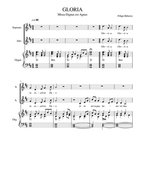 Gloria Sheet Music For Voice Organ Download Free In Pdf Or Midi