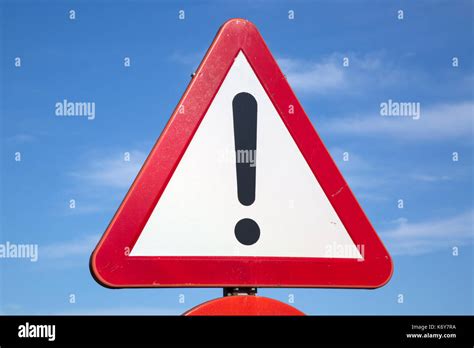 Red And White Triangle Traffic Warning Sign Stock Photo Alamy