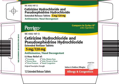 Perrigo Cetirizine Hydrochloride And Pseudoephedrine Hydrochloride Drug
