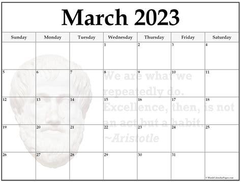 24 March 2023 Quote Calendars