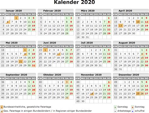 Kalender 2020 Mit Ferien Nrw Zum Ausdrucken