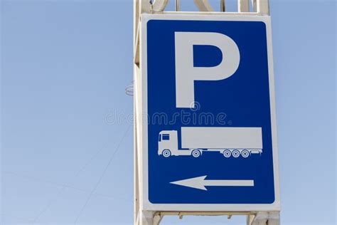 Blue Parking Sign For Trucks Stock Image Image Of Metallic Icon
