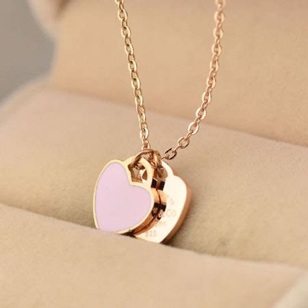 This is one of the best birthday gifts for girlfriends! 18K Rose Gold Split Heart Necklace for Girlfriend and ...