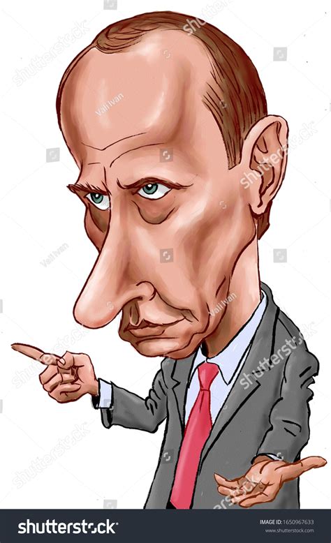 Caricature Vladimir Putin President Russia Stock Illustration