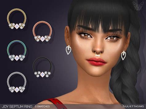 Sims 4 — Joy Septum Ring By Giuliettasims — 5 Swatches Base Game