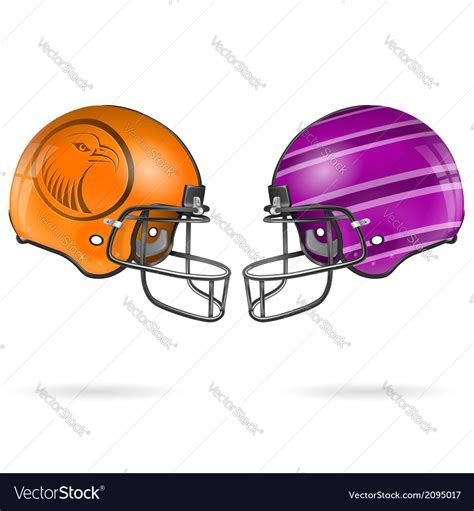 American Football Helmets Royalty Free Vector Image