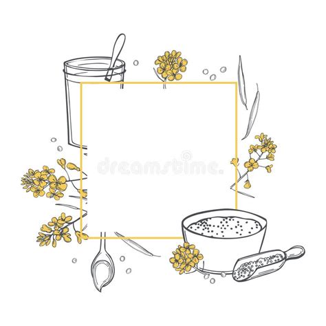 Mustard Set Sketch Illustration Stock Vector Illustration Of Branch