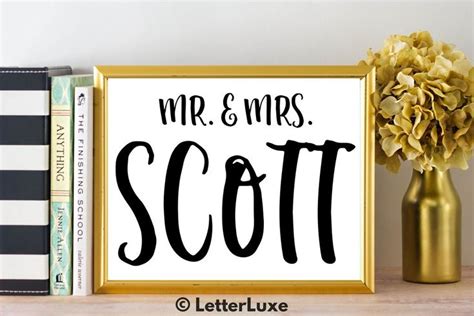 Mr Mrs Scott Personalized Last Name Gallery Wall Art Print