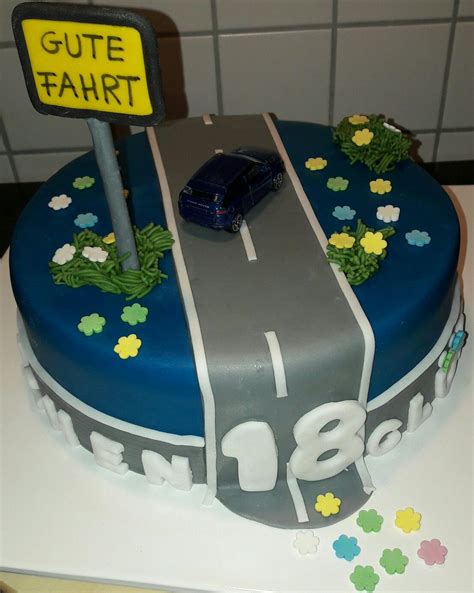 Zusätzlich bieten wir ihnen eine regionale übersicht über den automarkt in. Motivtorte Fondant 18. Geburtstag mit Auto und Strasse ...
