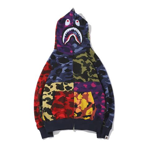 100% original & authentic bape hoodie. Bape Color Camo Crazy Shark Full Zip Hoodie