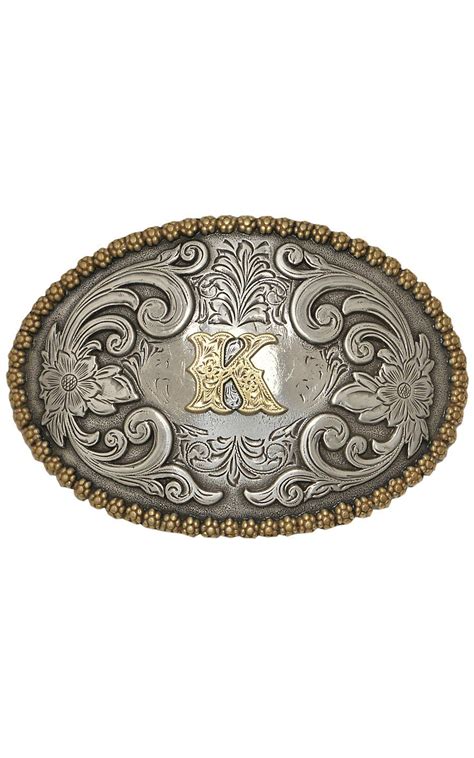 M Western Productions Large Oval Initial K Buckle Cavenders Boot
