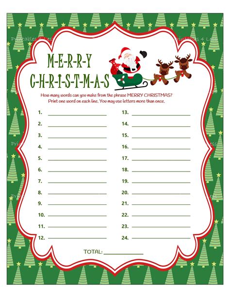 Printable Games For Christmas Party And It Can Be For Kids Or Adults