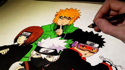 Drawing And Coloring Naruto Characters Time Lapse Youtube