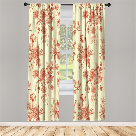 Botanical Window Curtains Vintage Floral Pattern Victorian Classic