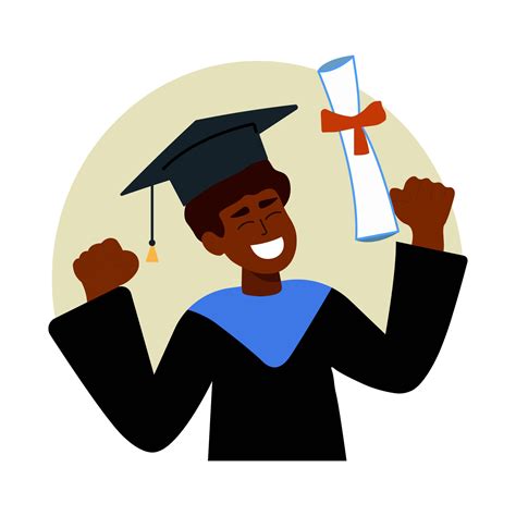 A Cheerful Black Male Graduate Celebrates His Graduation With A Diploma