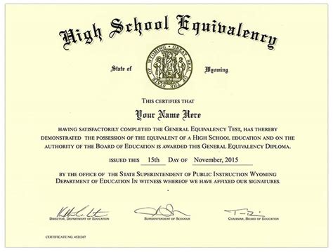 Printable Ged Certificate Customize And Print