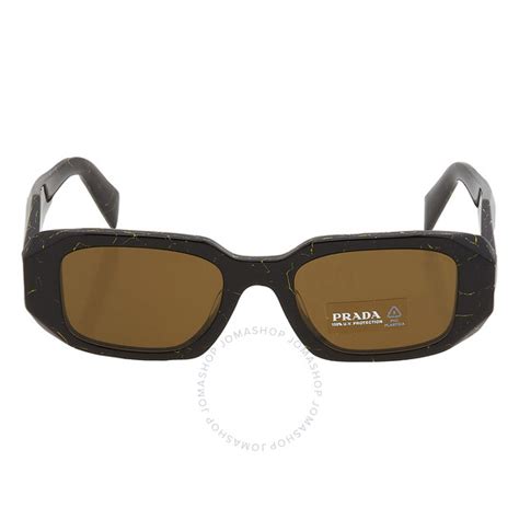 Prada Dark Brown Rectangular Ladies Sunglasses Pr 17wsf 19d01t 51