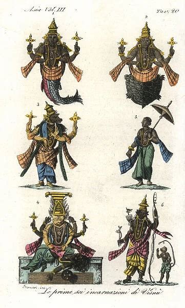 the first six incarnations of the hindu god vishnu 23173574