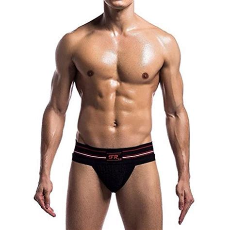 Feeshow Mens Athletic Supporter Jockstrap Briefs Gym Sports Underwear