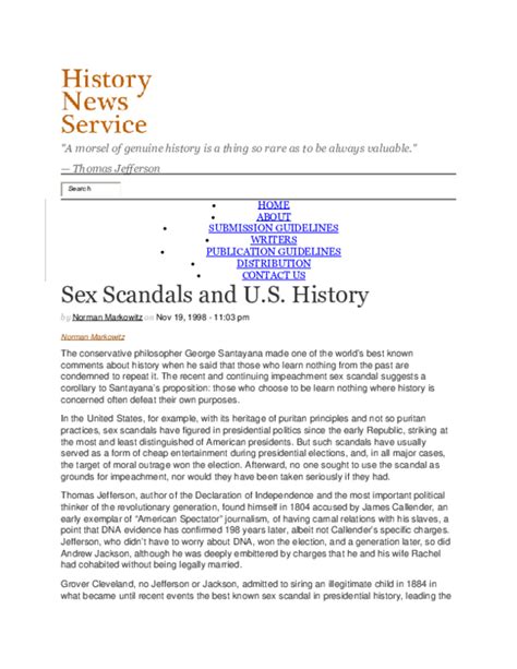 Doc Sex Scandals And Us History Distributed By History News