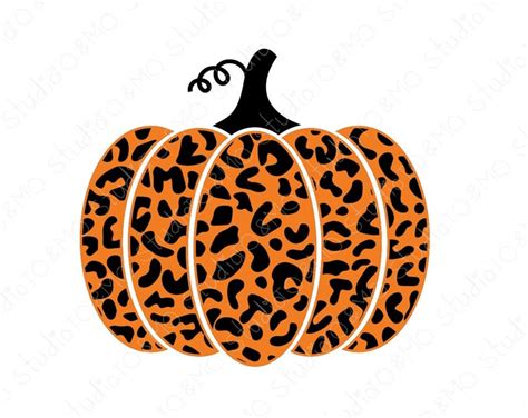 Halloween Leopard Print Pumpkin Svg Thanksgiving Pumpkin Svg Etsy