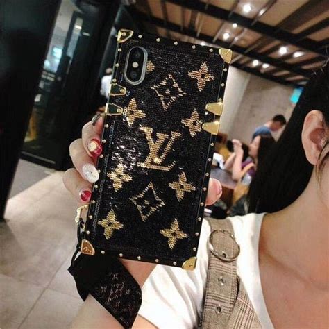 Black Mirror Lv Trunk Case Dopephonecases Gold Iphone Case Bling