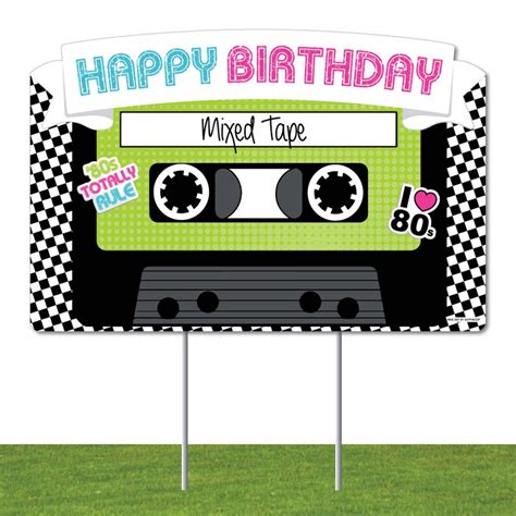 80s Retro Totally 1980s Birthday Party Yard Sign Lawn Etsy