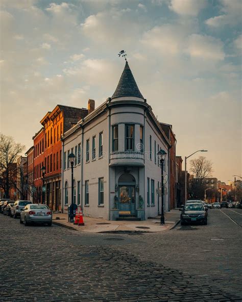 Cobblestone Streets And Historic Architecture In Fells Point Baltimore