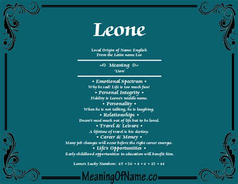 Leone Meaning Of Name