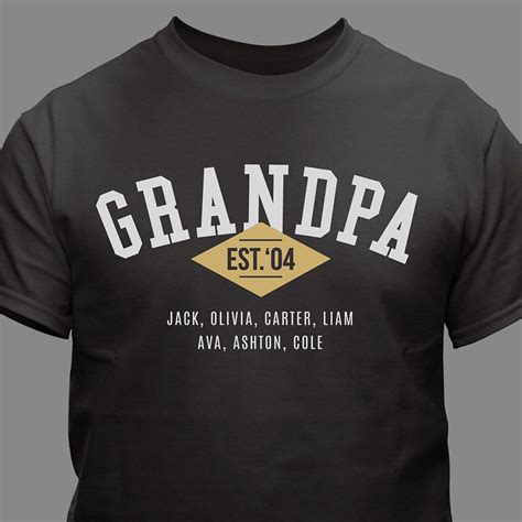 Personalized Grandpa Established T Shirt Grandpa Established Funny