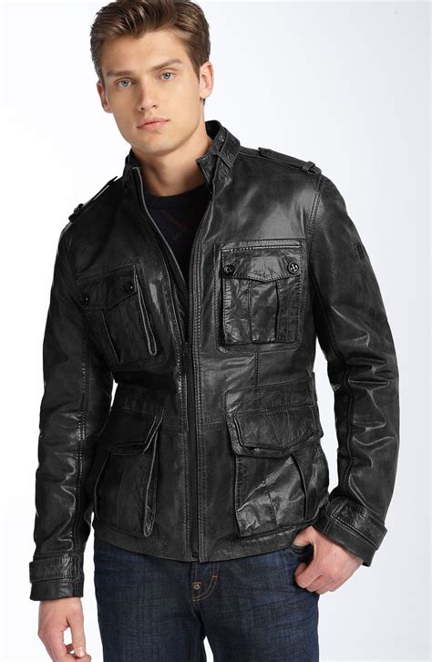 From biker leather jackets to bomber leather jackets and from leather coats to leather vests, we've got it all. BOSS Orange 'Jabu' Leather Jacket | Nordstrom