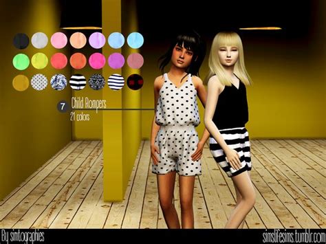 Simtographies Child Rompers Sims 4 Cc Kids Clothing Sims 4 Children