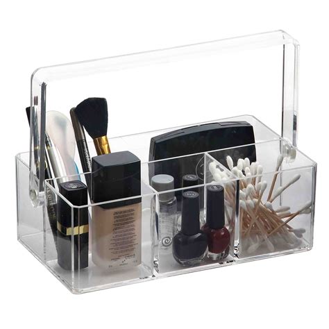 Home Basics Clear Cosmetic Organizer With Handle