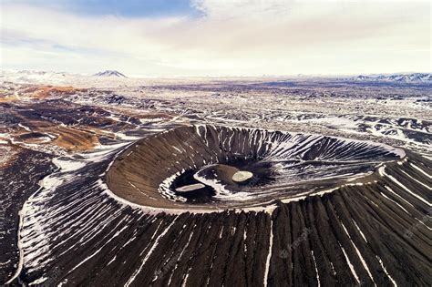 Premium Photo Aerial View Of Hverfjall Crater Myvatn Iceland