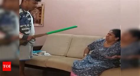 Bangalore Video Of Year Old Beating Mom With Broom Goes Viral In Bengaluru Bengaluru News