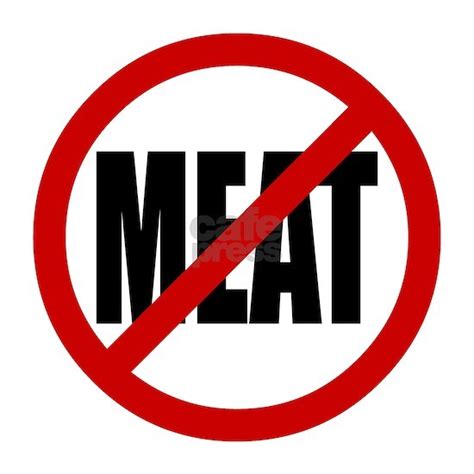 No Meat Upper Case Sticker Rectangle No Meat Symbol Rectangular