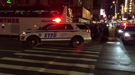 Nypd Critical Response Command Team Patrolling On 8th Avenue In Midtown