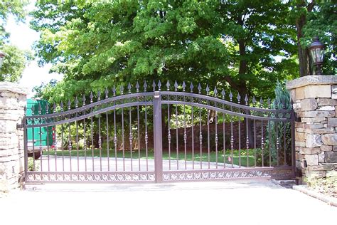 Abbey bow top wrought iron front garden gates prices from £89.00 more. Automated wrought iron estate style entrance gate | House ...