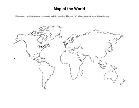 Printable Blank World Map Template For Students And Kids World Map Images
