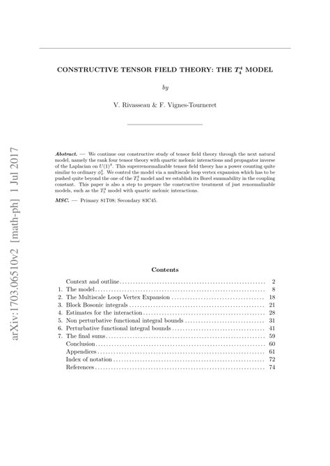 pdf constructive tensor field theory the t {4} {4} model